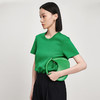 IN AND ON53149绿色纯棉基础款圆领T恤女短袖重工纯色正肩内搭打底上衣 商品缩略图10