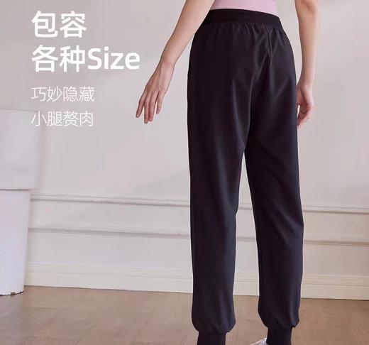 跃牌【明丽逸动】系列 高腰宽松运动裤女健身速干裤双层腰头梭织休闲裤哈伦瑜伽长裤AL8038 商品图3