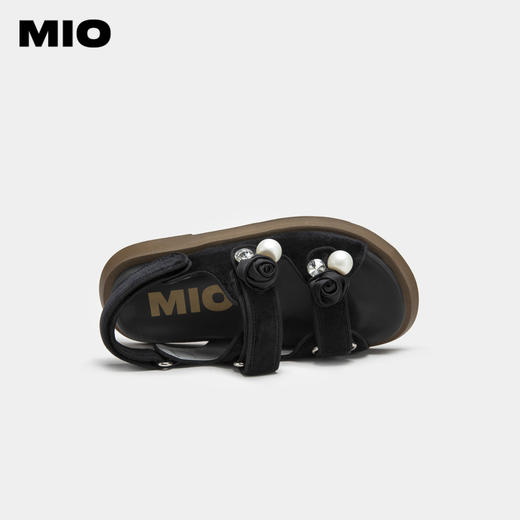 MIO米奥夏季显高厚底凉鞋闪钻珍珠玫瑰花个性时尚休闲沙滩鞋女鞋M233132008 商品图2