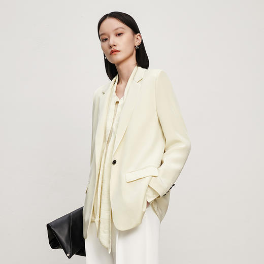 IN AND ON【6A级30MM弹力桑蚕丝】真丝西装外套女休闲高级感上衣 商品图2