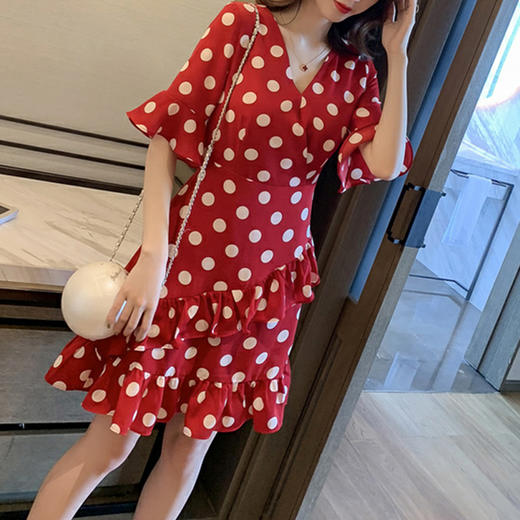 裁缝学苑AW42韩版V领收腰连衣裙1:1实物服装纸样剪裁图纸牛皮纸样 商品图3