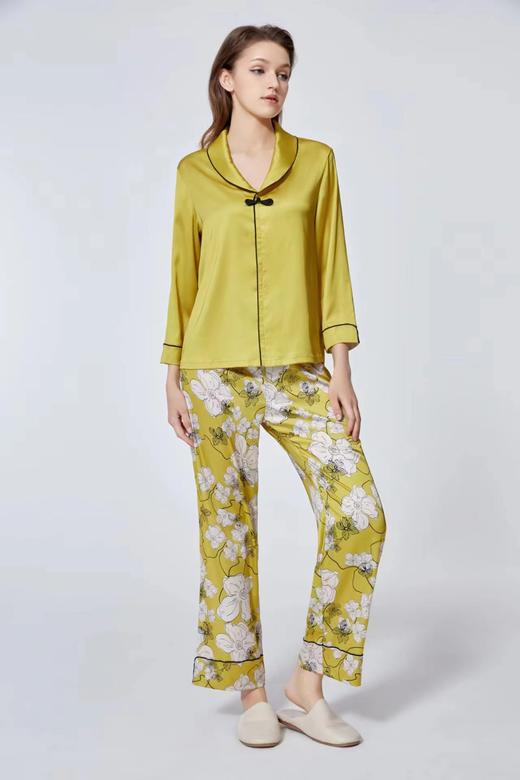 5F EmbryForm安莉芳 薄款V领雪纺睡衣套装女士长袖长裤家居服 商品图1