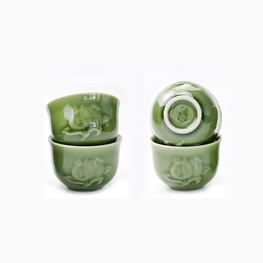 乾唐轩活瓷新石榴茶具 小茶杯（耀州绿） 商品图0