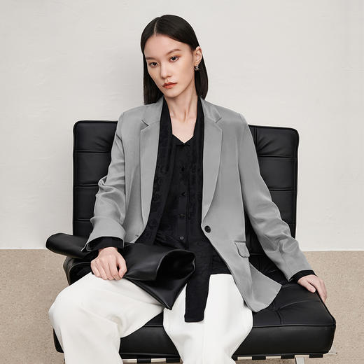 IN AND ON【6A级30MM弹力桑蚕丝】真丝西装外套女休闲高级感上衣 商品图7