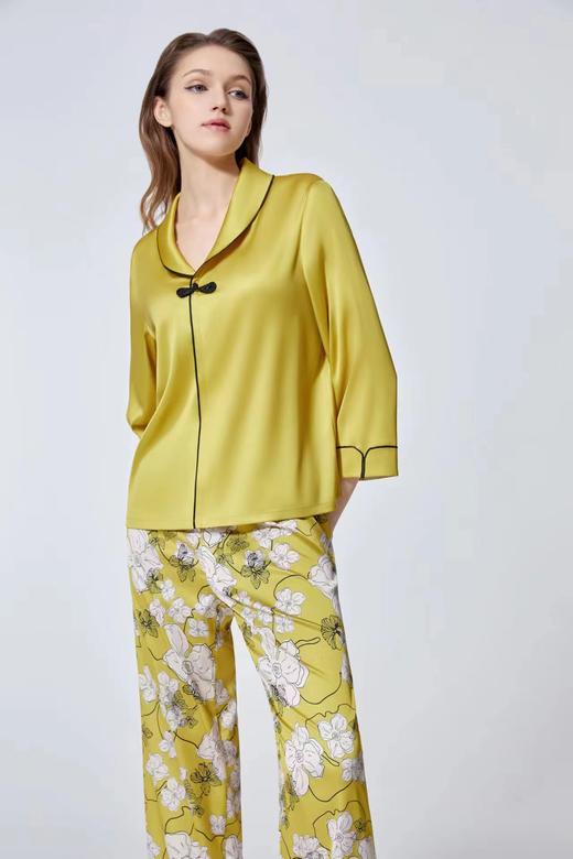 5F EmbryForm安莉芳 薄款V领雪纺睡衣套装女士长袖长裤家居服 商品图2