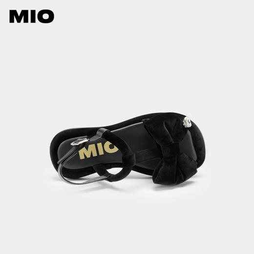 MIO米奥夏季纯色中跟凉鞋水滴钻饰蝴蝶结凉鞋女鞋M233131907 商品图2