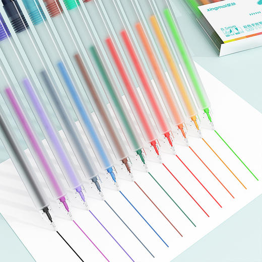 「12款颜色！一套12支装」芮翔高光彩色手帐笔 颜值涂鸦笔学生奖品12色盒装中性笔文具 商品图1