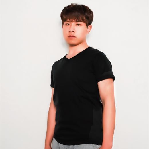 青云染长绒棉V领T恤 商品图0