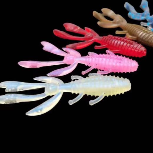 江左新品多足虾虫黑坑鲈鱼鳜鱼软饵虾型65mm1.7克 商品图3