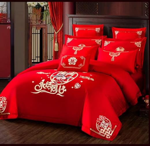 大红婚庆八件套2.0*2.3m-Q1176000004 商品图1