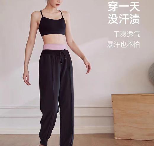 跃牌【明丽逸动】系列 高腰宽松运动裤女健身速干裤双层腰头梭织休闲裤哈伦瑜伽长裤AL8038 商品图0