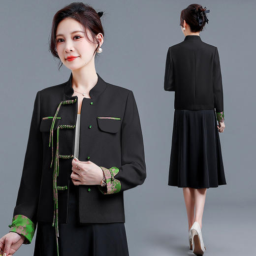 国风小外套开衫，休闲上衣短款外搭QYM-HD23C18-Y 商品图2