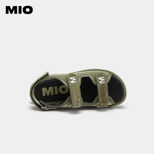 MIO米奥夏季复古百搭平跟凉鞋闪光丝绒舒适潮流时尚休闲沙滩鞋女M233131401 商品图2