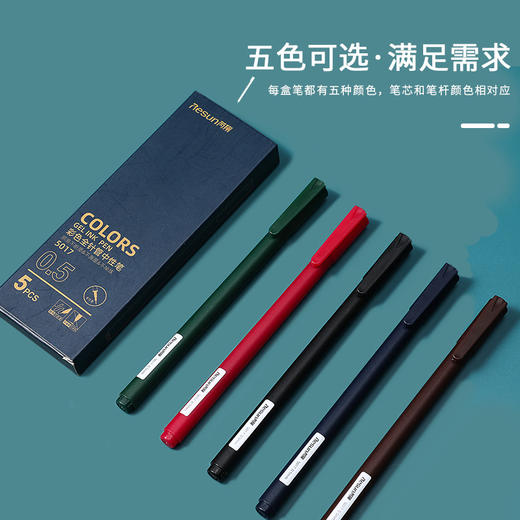 「买一送一！数款可选」芮翔莫兰迪色中性笔 彩色盒装速干手账笔 学生文具办公用品 商品图1