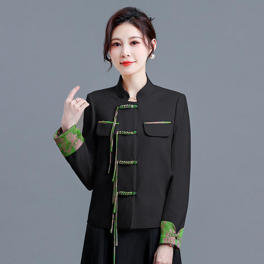 国风小外套开衫，休闲上衣短款外搭QYM-HD23C18-Y 商品图1