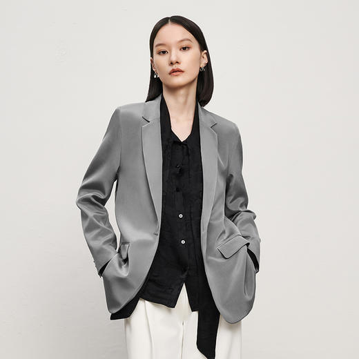 IN AND ON【6A级30MM弹力桑蚕丝】真丝西装外套女休闲高级感上衣 商品图0