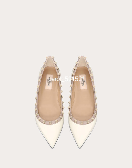 VLTN ROCKSTUD 漆皮铆钉芭蕾平底鞋 原版楦型纯手工车线打钉 商品图0