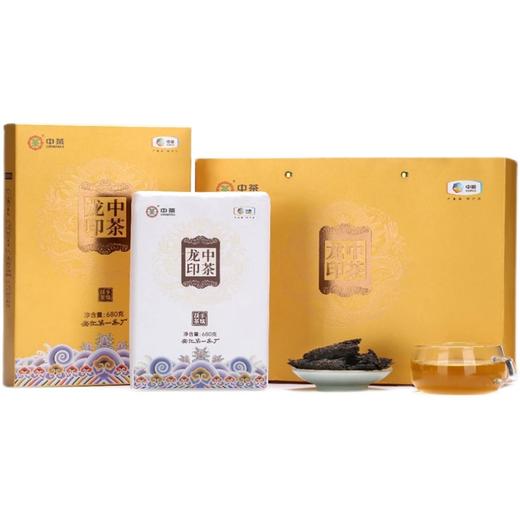 中粮-中茶安化黑茶金花茯砖中茶牌安化黑茶 中茶龙印手筑茯茶680g/原产地直发 商品图0