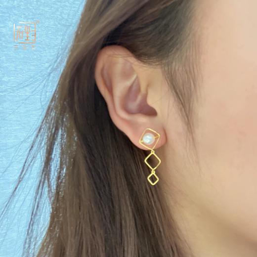 天然akoya珍珠鱼尾项链+菱形珍珠耳饰套装 商品图3