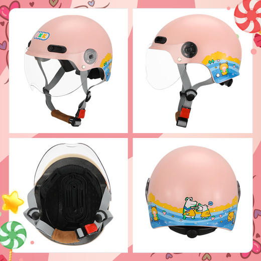 「数款可选！3C认证」儿童头盔男女孩夏季半盔小孩宝宝电动摩托车安全帽骑行工具 商品图3