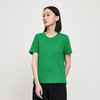 IN AND ON53149绿色纯棉基础款圆领T恤女短袖重工纯色正肩内搭打底上衣 商品缩略图11
