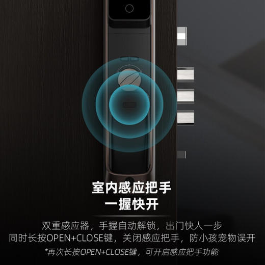凯迪仕（KAADAS） K20 Pro智能锁指纹锁远程可视猫眼内屏显示家用防盗门锁全自动锁 太空灰 商品图8