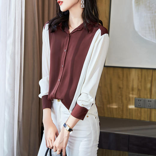 时尚洋气百搭长袖，撞色衬衣上衣CC-JA2716 商品图5