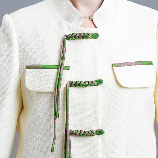 国风小外套开衫，休闲上衣短款外搭QYM-HD23C18-Y 商品图3