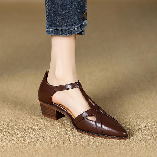 复古百搭，镂空凉鞋KMQ-1083-1 商品图2