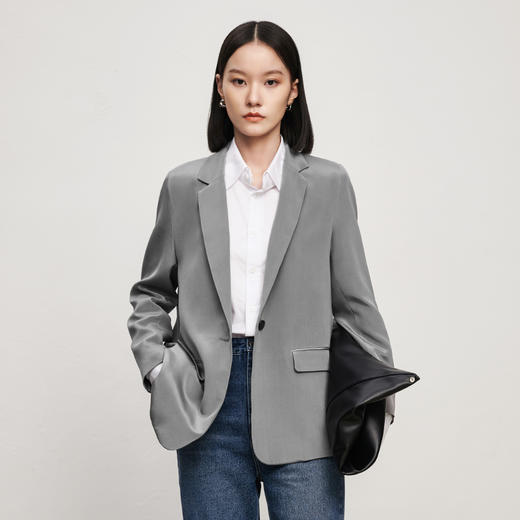 IN AND ON【6A级30MM弹力桑蚕丝】真丝西装外套女休闲高级感上衣 商品图5