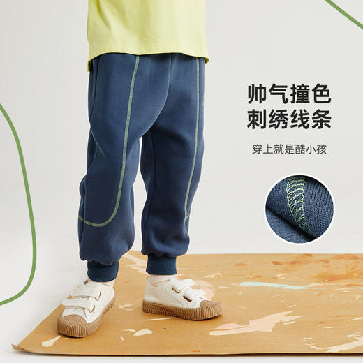 【秋上新】【内里复合牛奶丝】刺绣束脚卫裤PCK2306 商品图2