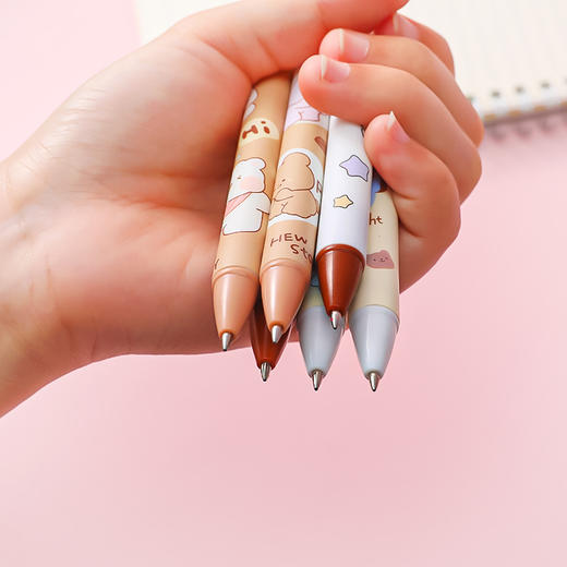 「9.9元包邮！一套6支」卡通盒装按动笔 小清新书写6支装中性笔学生考试办公子弹头黑水笔 商品图2