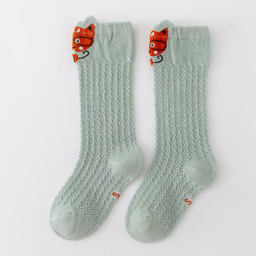 【3双装 卡通动物长筒防蚊过膝袜】儿童全棉夏款网眼袜薄款卡通宝宝防蚊网袜 婴幼童透气长筒袜 商品图11