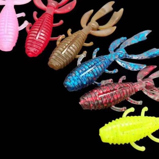 江左新品多足虾虫黑坑鲈鱼鳜鱼软饵虾型65mm1.7克 商品图4