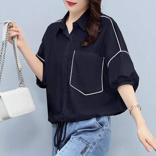 HT 1700宽松时尚设计感小众泡泡袖衬衣 商品图5