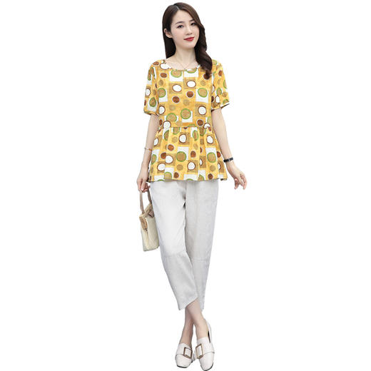 【妃曼】大码女装2023夏季新款胖妹妹圆点两件套 商品图4