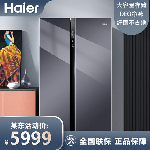 海尔542L对开门冰箱风冷无霜家用家电大容量官方旗舰店BCD-542WGHSSD5SU 商品图0