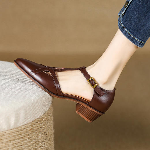 复古百搭，镂空凉鞋KMQ-1083-1 商品图3