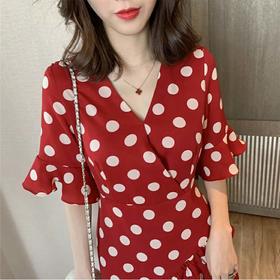 裁缝学苑AW42韩版V领收腰连衣裙1:1实物服装纸样剪裁图纸牛皮纸样