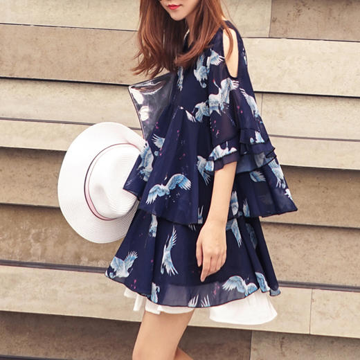 裁缝学苑 AW45露肩荷叶边娃娃衫1:1实物服装纸样剪裁图牛皮纸样 商品图2