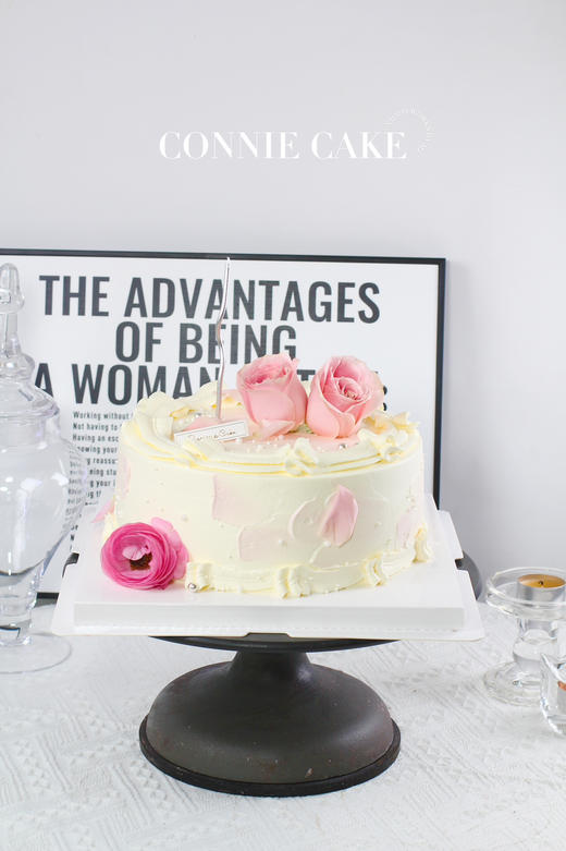 【1438】复古花边鲜花蛋糕 商品图1