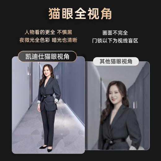 凯迪仕（KAADAS）K20 Pro Max全自动智能锁指纹锁家用防盗门锁3D人脸可视猫眼密码 太空灰 商品图6