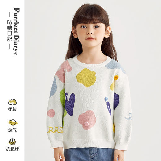 【100%棉 好穿不易起球】多彩提花圆领毛衣PCMY2314 商品图0