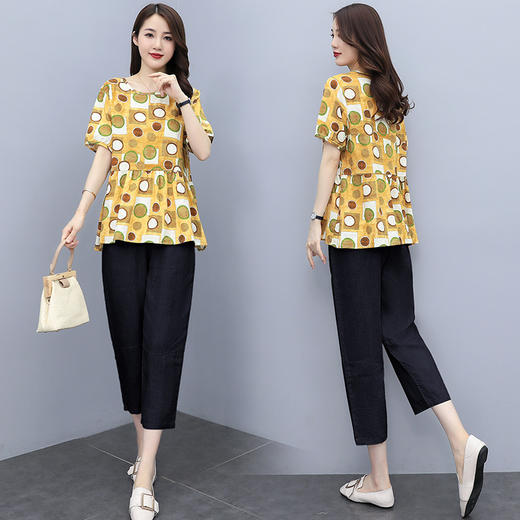 【妃曼】大码女装2023夏季新款胖妹妹圆点两件套 商品图3