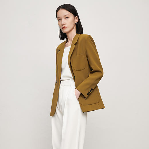 IN AND ON2023春季新款不易皱斜纹质感西装轻奢休闲通勤西服外套 商品图6