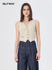 Self WhoOL风冰凉感短款收腰显瘦小众特殊面料米贝色无袖马夹女 商品缩略图0