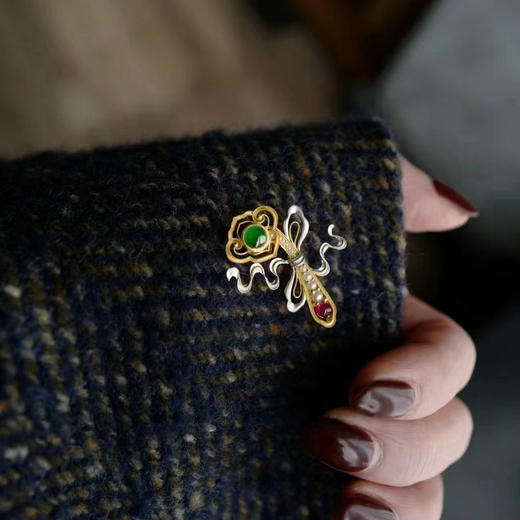 龢盒原创 祥云盈满，岁月合欢 如意小胸针 商品图3