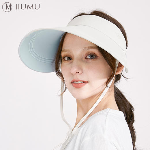 【JIUMU玖慕】卡箍式长帽檐防晒帽 空顶防紫外线户外大帽檐遮阳帽沙滩帽 商品图2