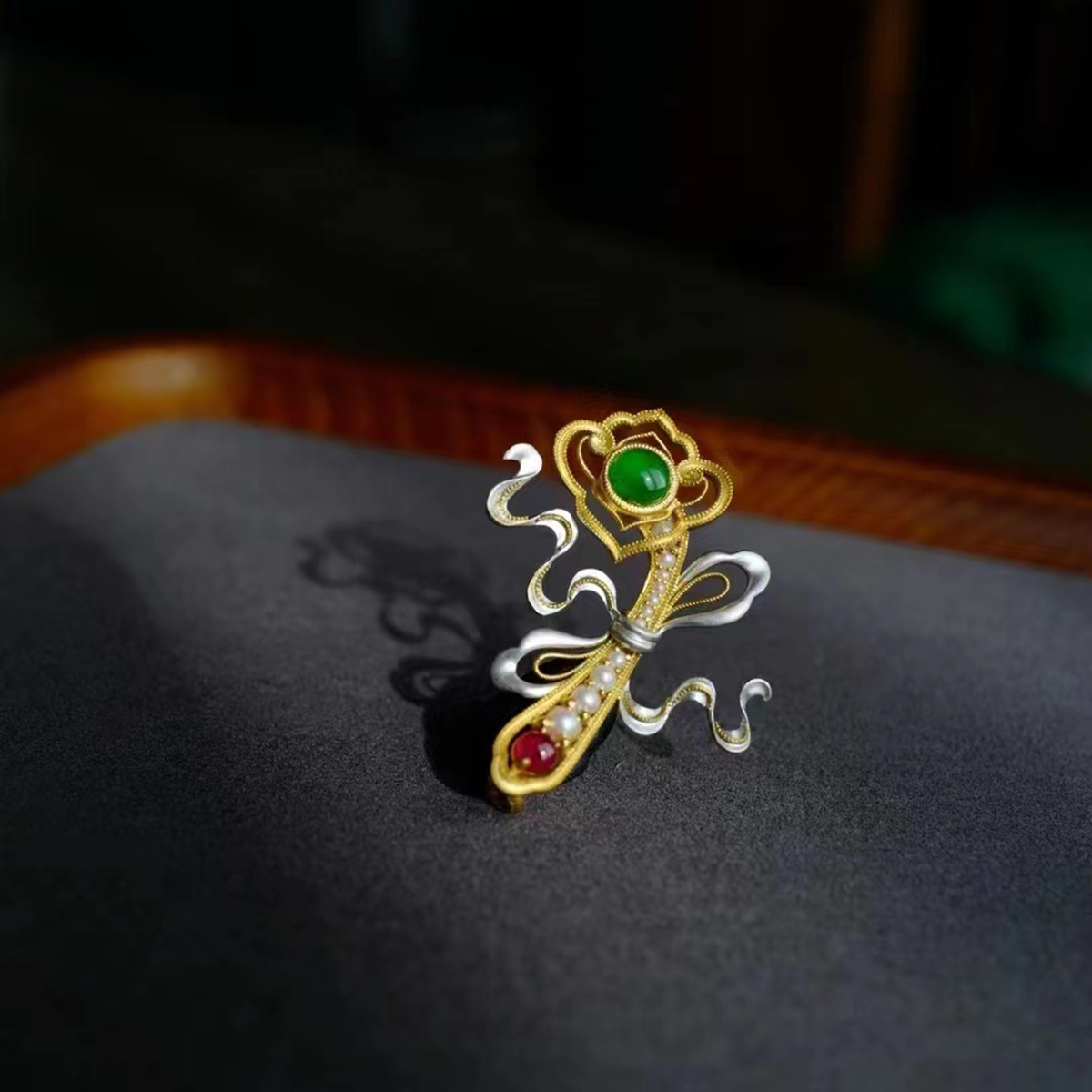 龢盒原创 祥云盈满，岁月合欢 如意小胸针