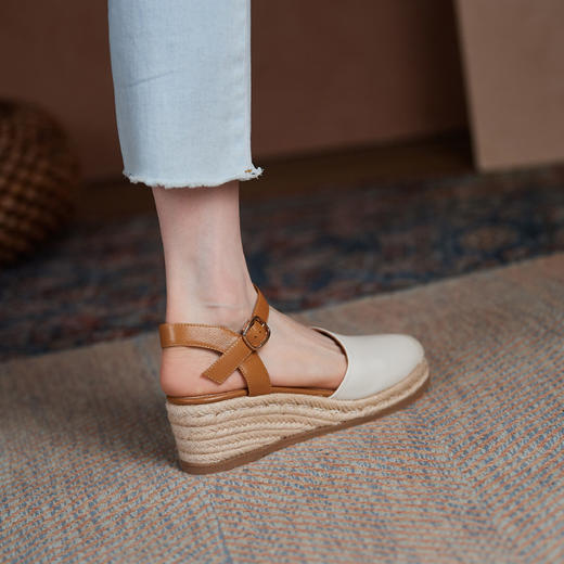 舒适百搭，坡跟拼接后空凉鞋MSF-M3226-18 商品图9